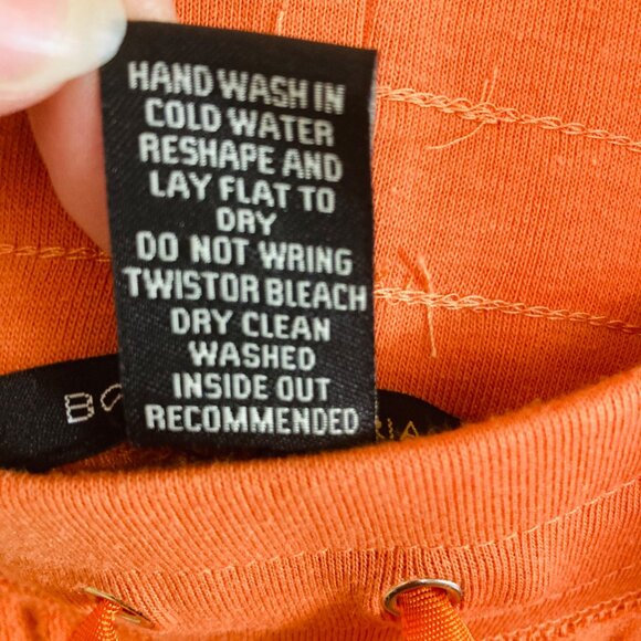 BCBGmaxazria Velour Sweatpants Women’s Small MISLABELED Orange Tiger Lily Terry - Picture 10 of 10